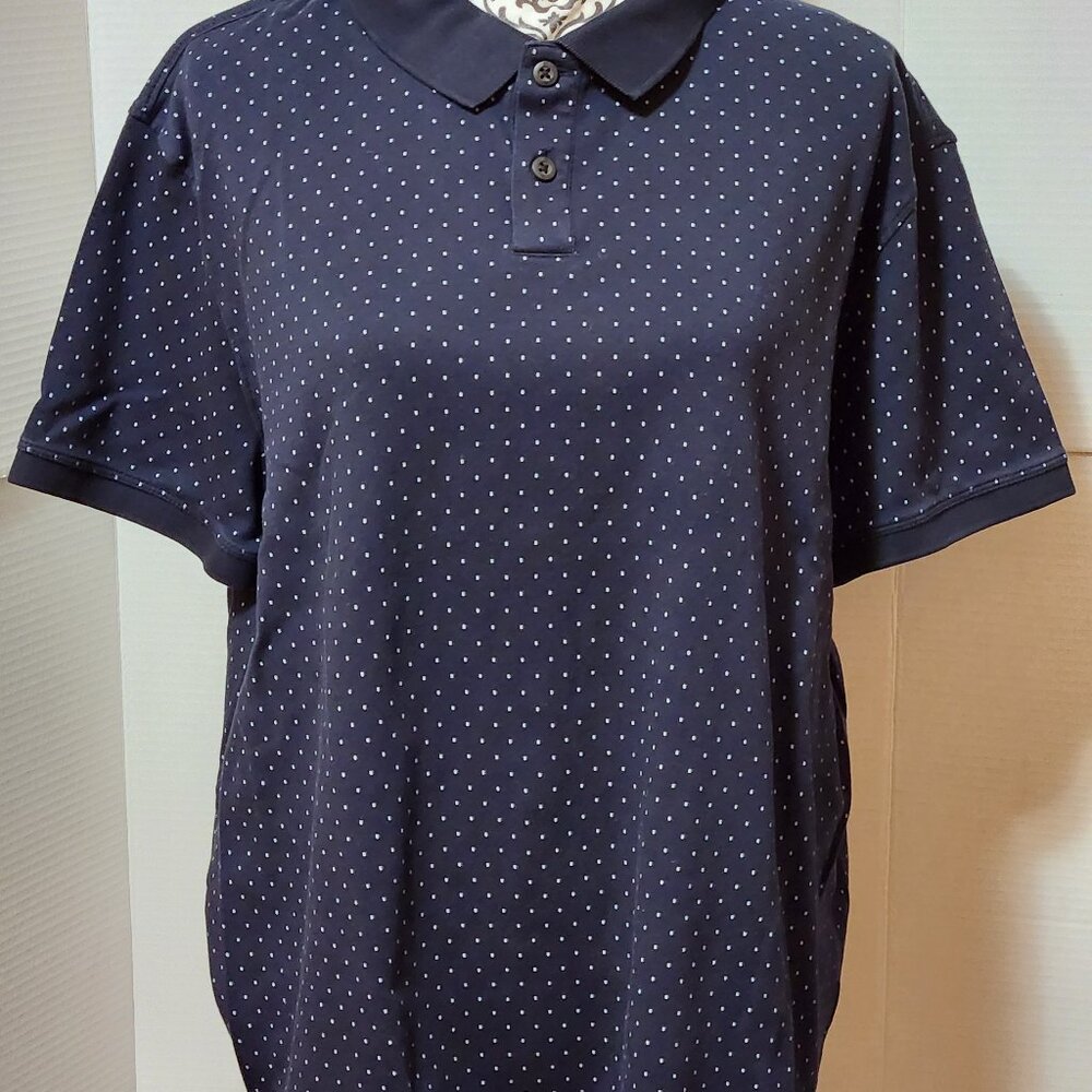 Men's Banana Republic Navy Pin Dot Polo Shirt XL